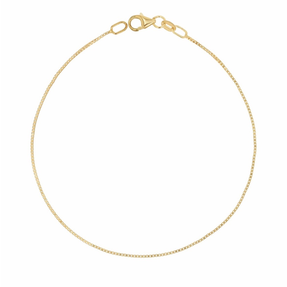 BABYGOLD Solid 14K Gold Box Chain Bracelet 6.5”